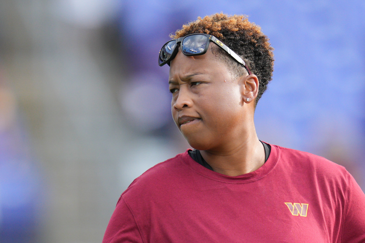 King before the Commanders’ 17-15 preseason loss to the Ravens on Aug. 27, 2022.